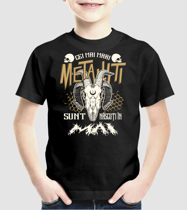 Cei mai mari metaliști sunt născuți în mai. model negru pe tricou