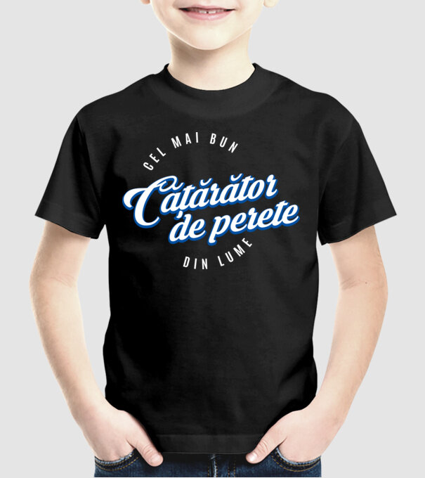 Cel mai bun cățărător de perete din lume model negru pe tricou