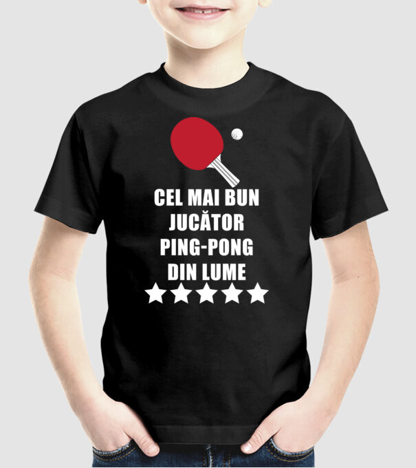 cel mai bun jucător ping-pong din lume model negru pe tricou