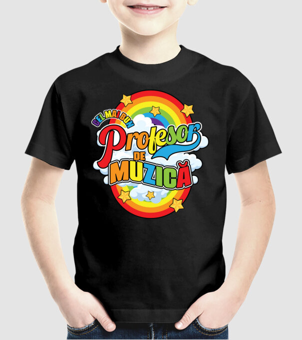 Cel mai bun profesor de muzică model negru pe tricou