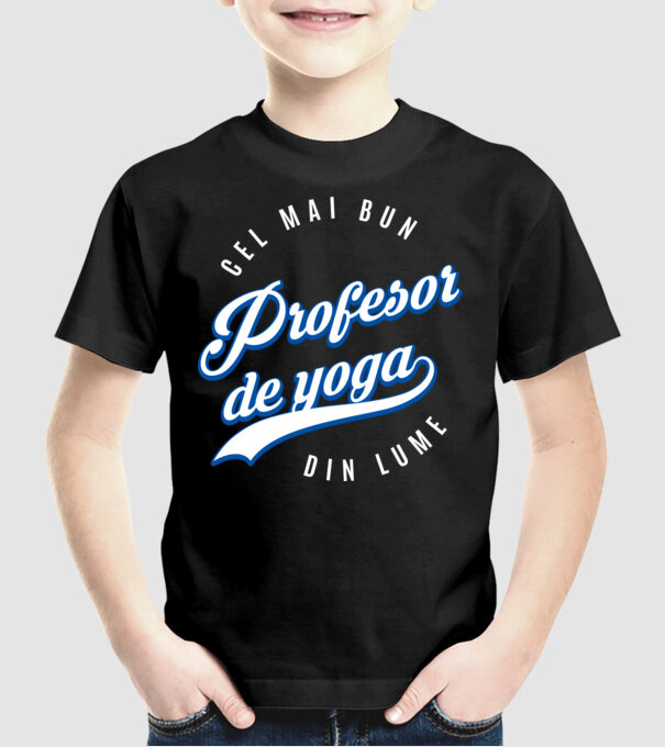 cel mai bun profesor de yoga din lume model negru pe tricou
