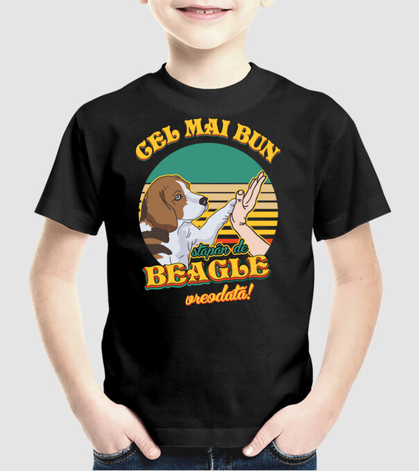 Cel mai bun stăpân de beagle vreodată! model negru pe tricou