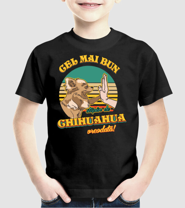 Cel mai bun stăpân de Chihuahua vreodată! model negru pe tricou