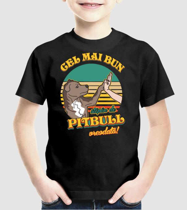 Cel mai bun stăpân de pitbull vreodată! model negru pe tricou