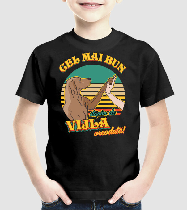 Cel mai bun stăpân de vijla vreodată! model negru pe tricou
