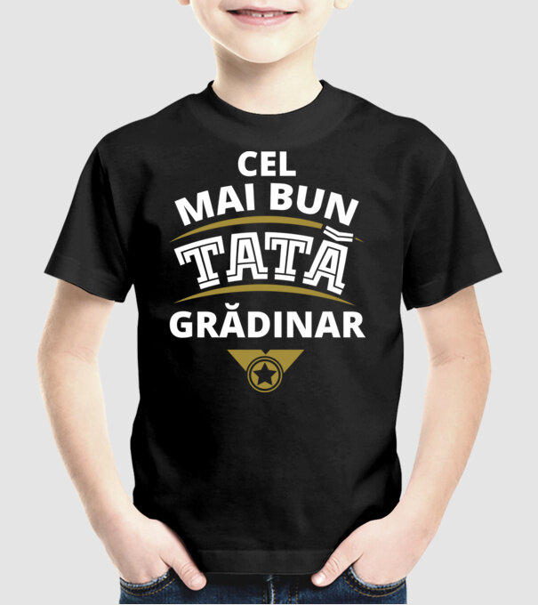 cel mai bun tată grădinar model negru pe tricou