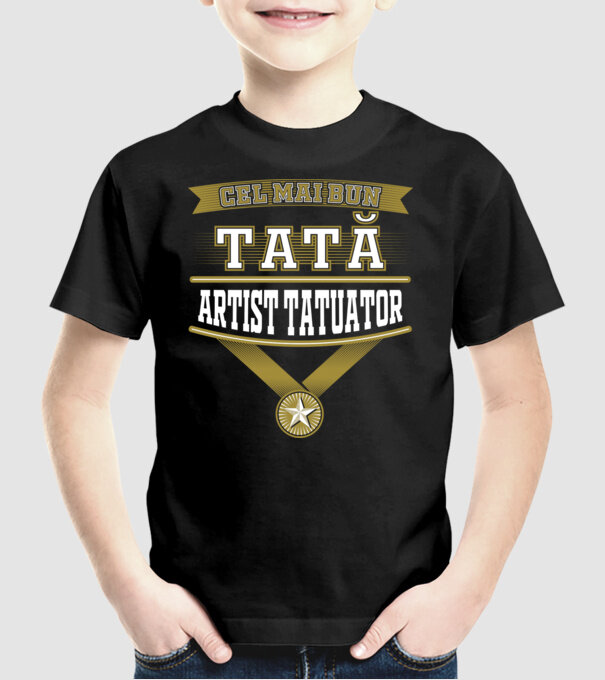 Cel mai bun tată artist tatuator model negru pe tricou