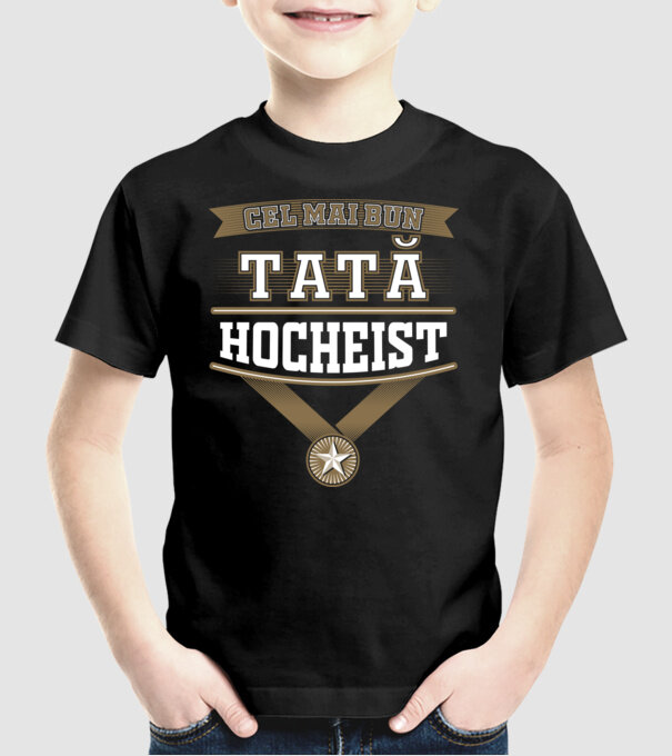 Cel mai bun tată hocheist model negru pe tricou