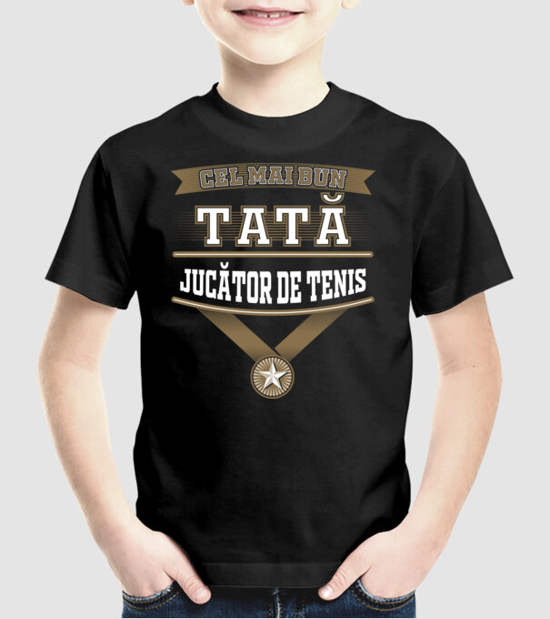 Cel mai bun tată jucător de tenis model negru pe tricou