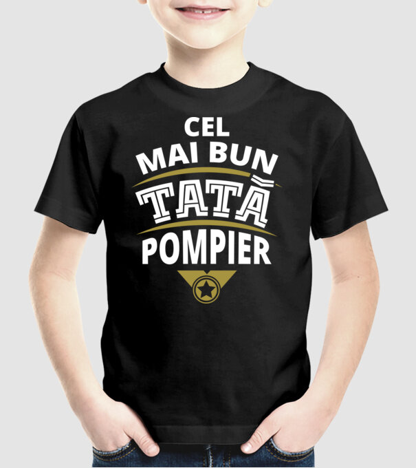 Cel mai bun tată pompier model negru pe tricou