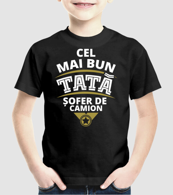 Cel mai bun tată șofer de camion model negru pe tricou