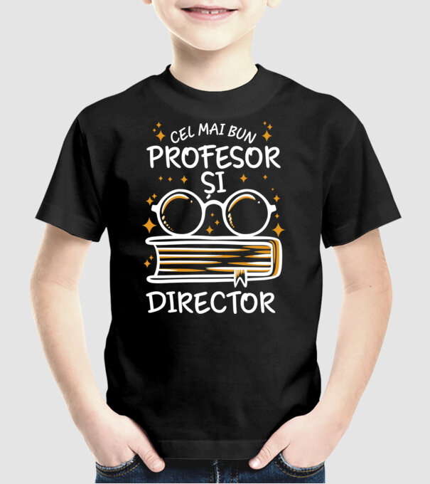 Cel mai profesor director model negru pe tricou