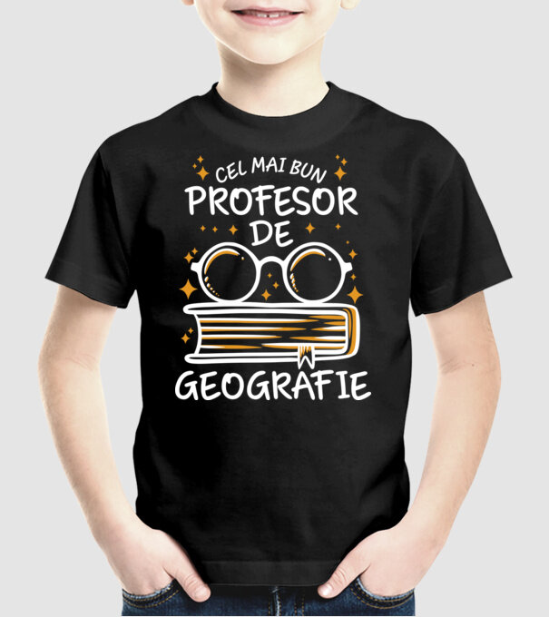 Cel mai profesor geografie model negru pe tricou