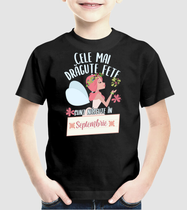 Cele mai drăguțe fete sunt născute în septembrie. model negru pe tricou