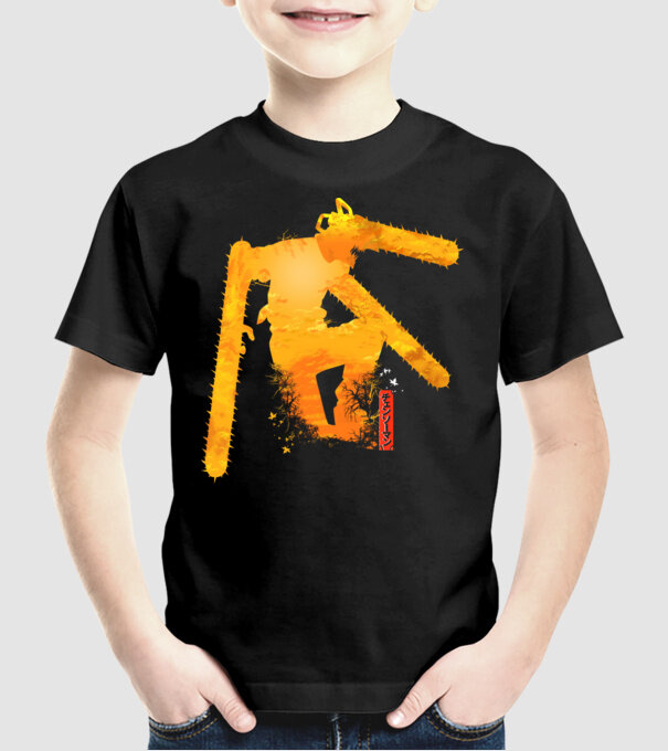 Chainsaw man Denji model negru pe tricou