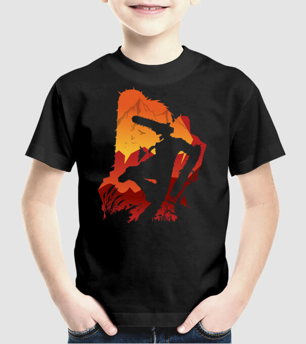 Chainsaw man silhouette model negru pe tricou