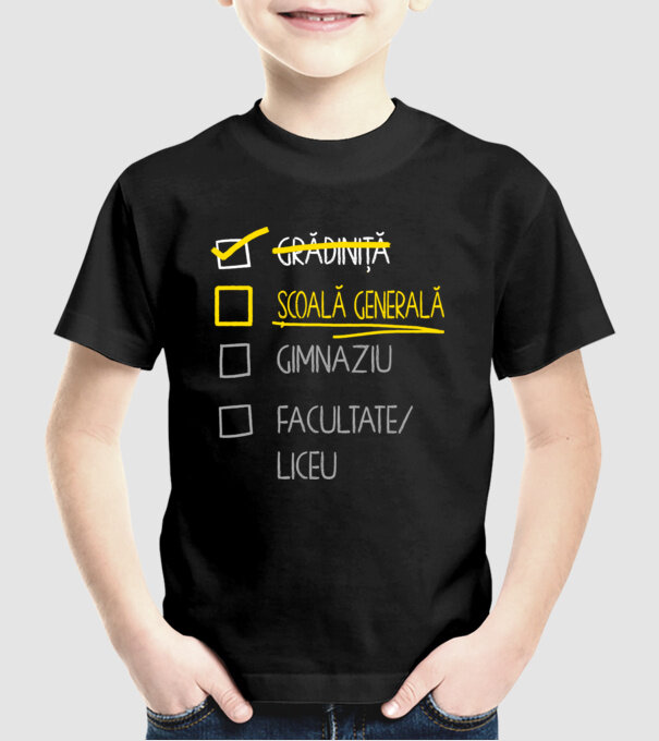 Cheklist educație - grădiniță negru model negru pe tricou