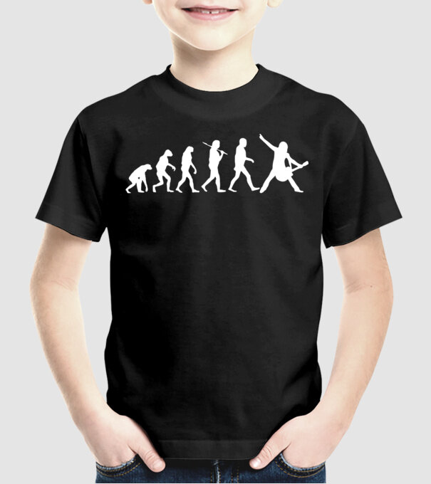 Chitară evoluție model negru pe tricou