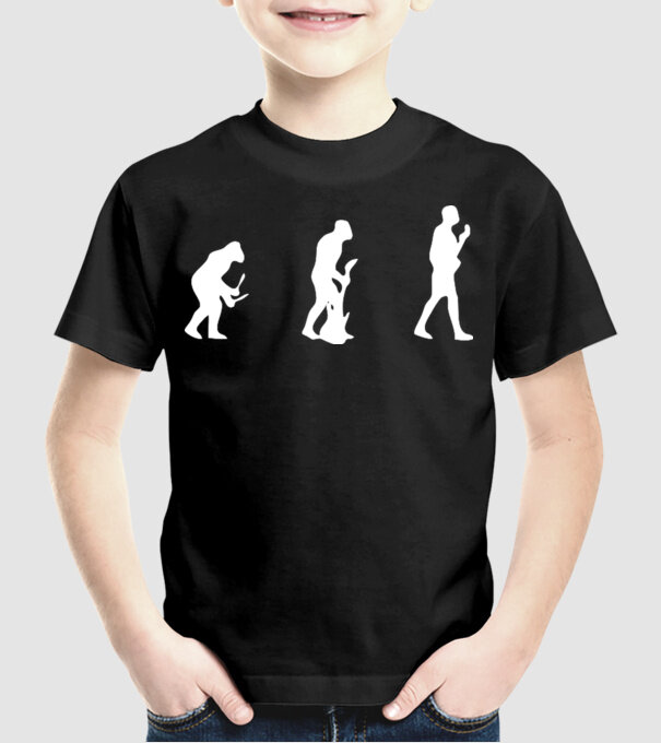 chitară evolution model negru pe tricou