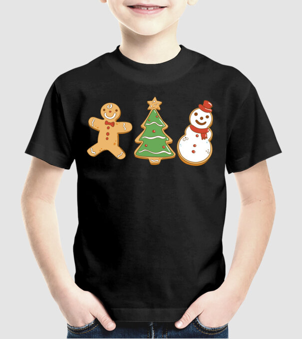 christmas cookies model negru pe tricou