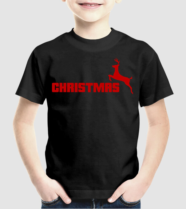 Christmas logo model negru pe tricou