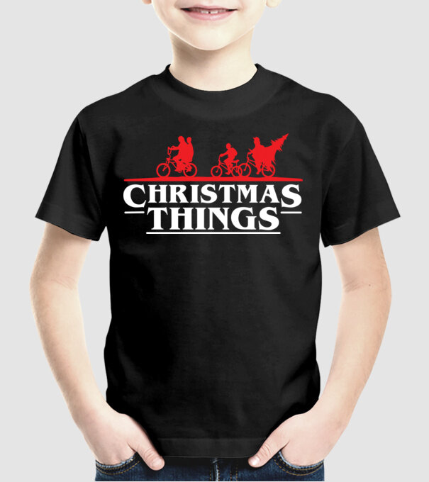 christmas things model negru pe tricou