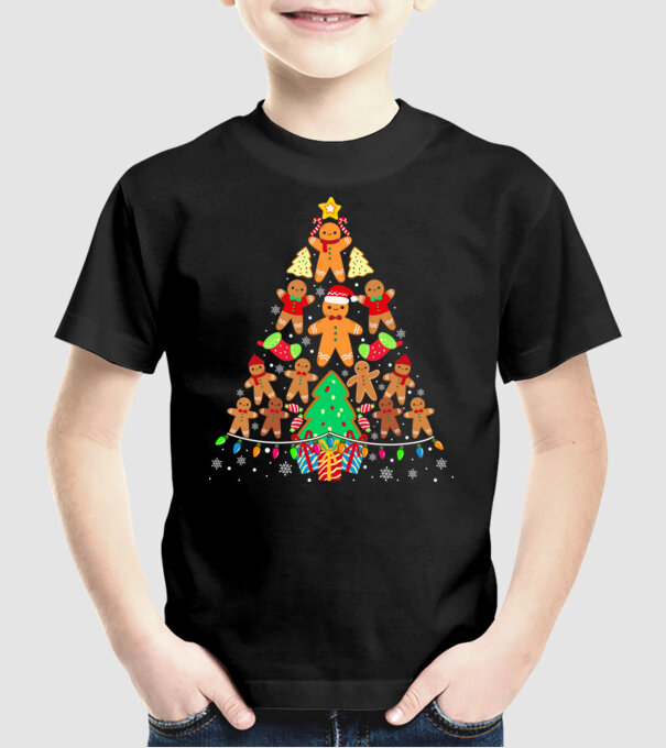 Cookie christmas tree model negru pe tricou