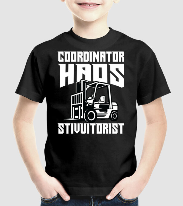 coordonator stivuitorist haos model negru pe tricou