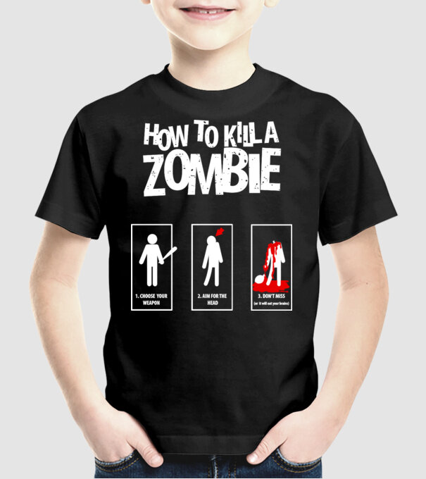 Cum să omorăm zombi model negru pe tricou