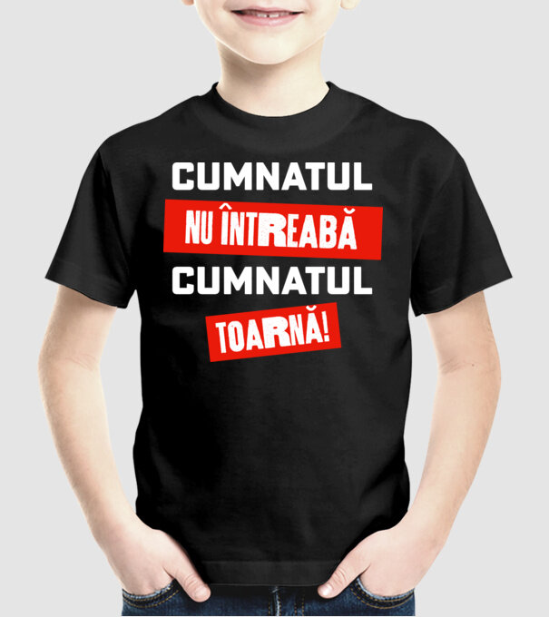 Cumnatul nu întreabă, cumnatul toarnă! model negru pe tricou