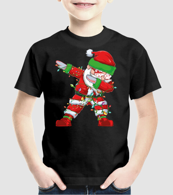 Dab Santa model negru pe tricou