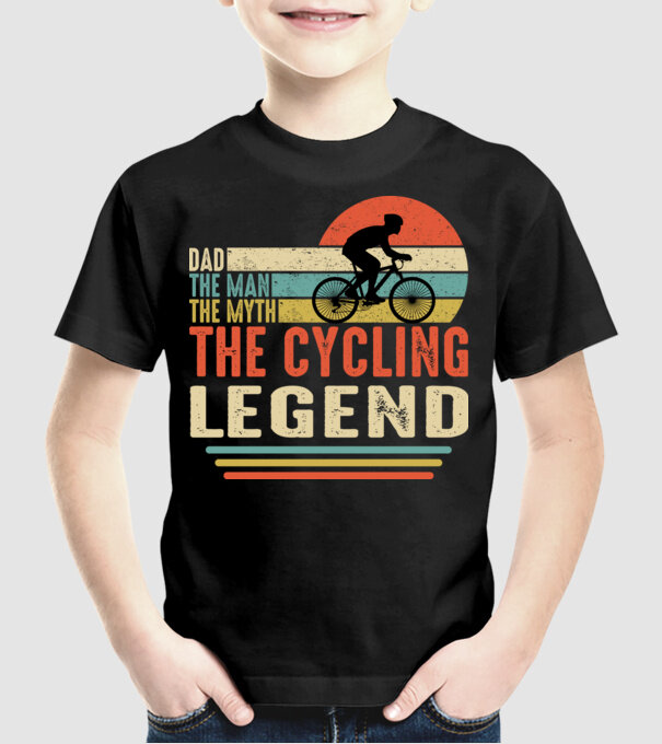 Dad the man, the myth, the cycling legend model negru pe tricou