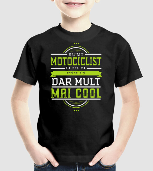 sunt motociclist, la fel ca toți ceilalți, dar mult mai cool model negru pe tricou