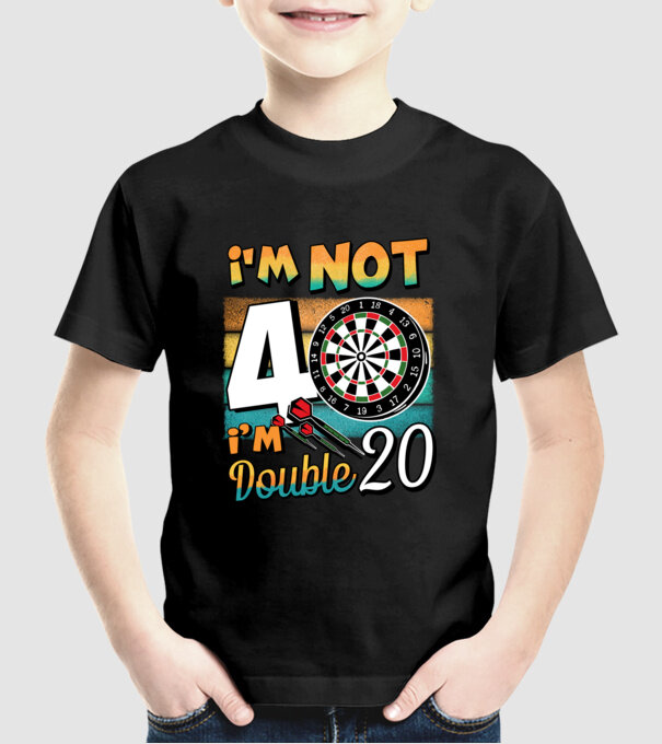 Darts Birthday 40 years old model negru pe tricou