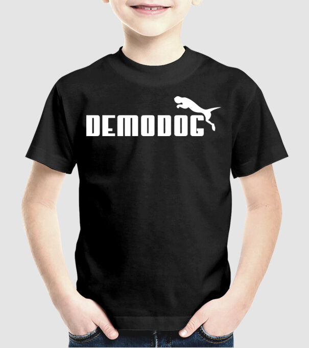 demodog logo model negru pe tricou