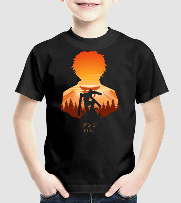 Denji model negru pe tricou