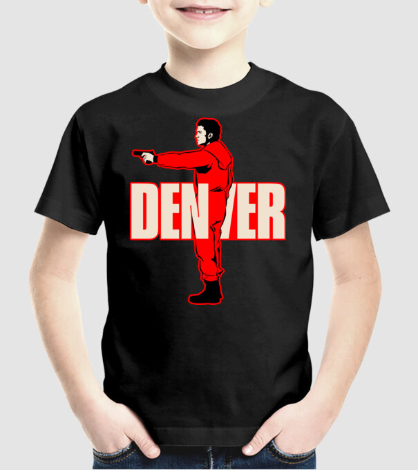 denver la casa de papel model negru pe tricou