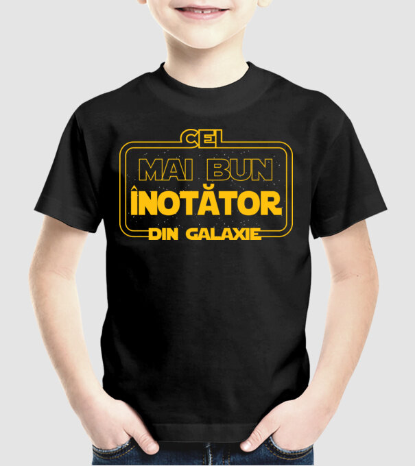 Cel mai bun înotător din în galaxie model negru pe tricou