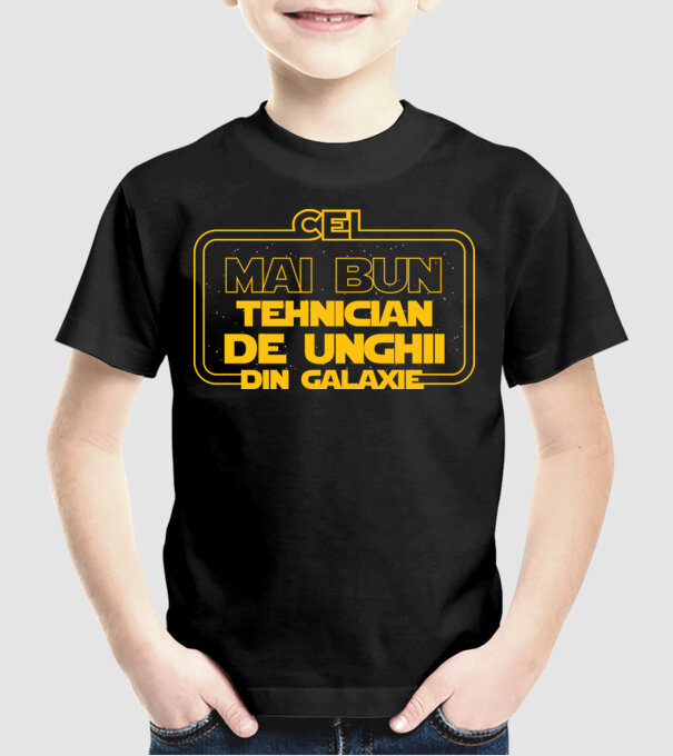 Cel mai bun tehnician de unghii din galaxie model negru pe tricou