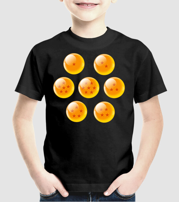 dragonballs model negru pe tricou