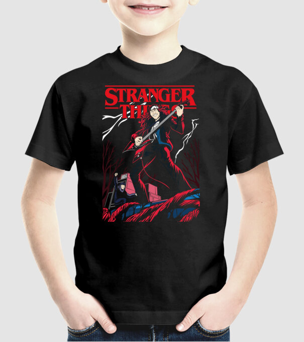eddie munson model negru pe tricou