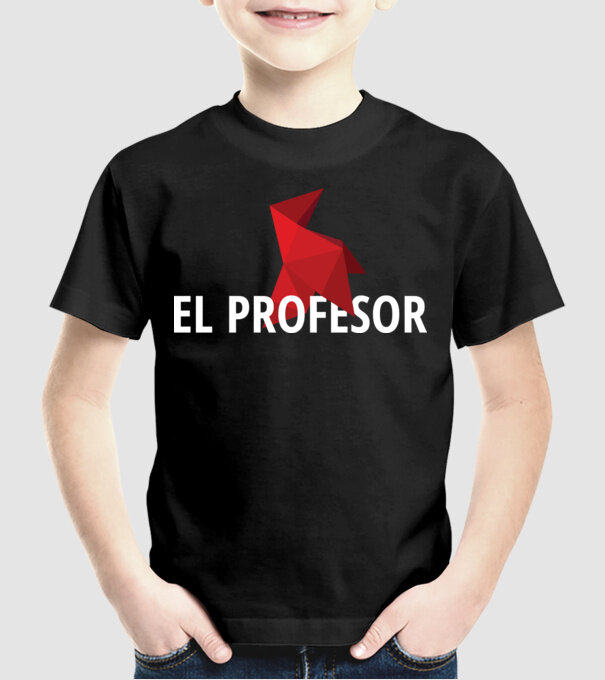 el professor money heist model negru pe tricou