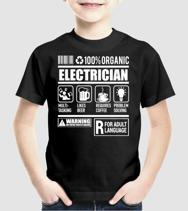 ELECTRICIAN model negru pe tricou