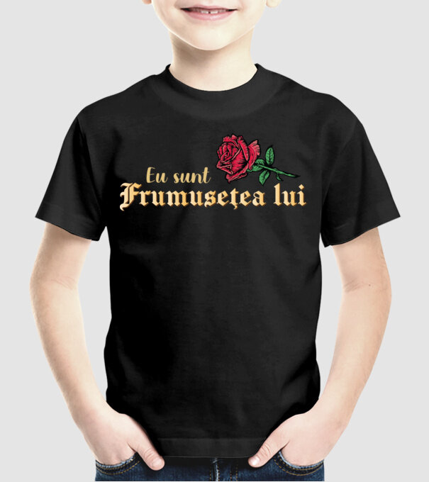 eu sunt frumusețea lui model negru pe tricou