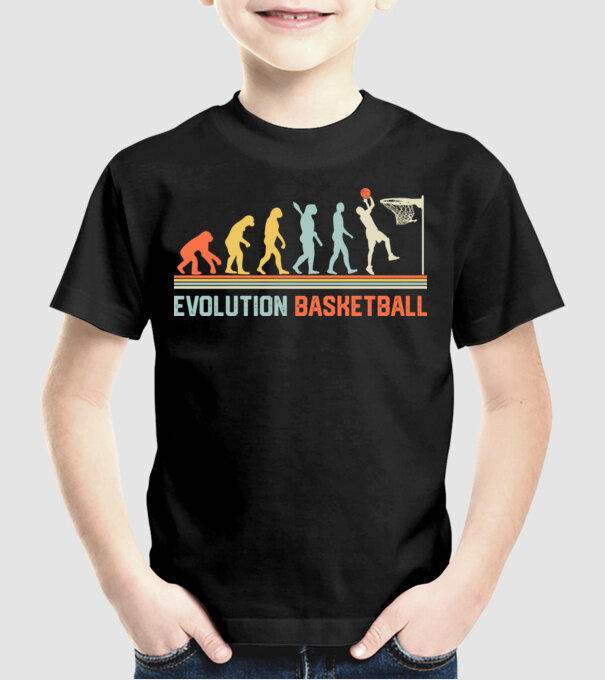 Evolution basketball model negru pe tricou