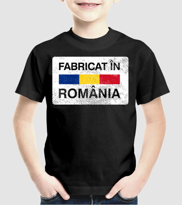 Fabricat în România model negru pe tricou