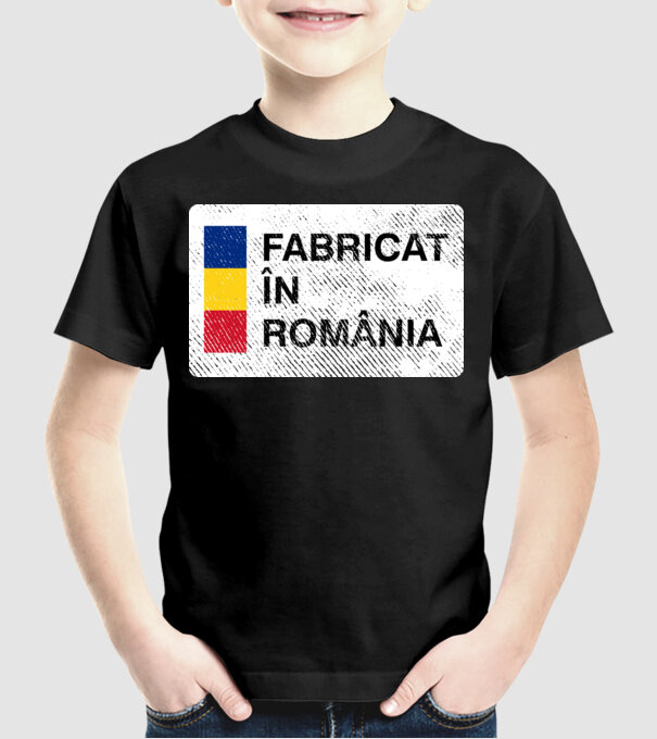 Fabricat în România model negru pe tricou