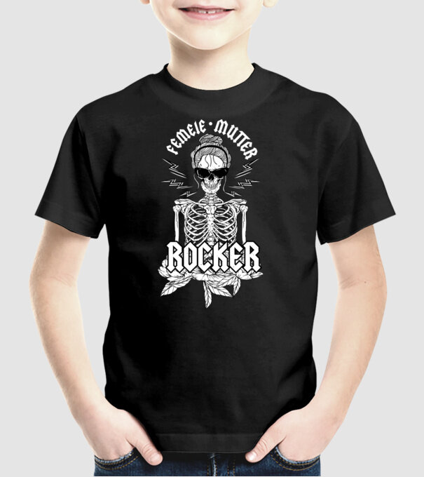 femeie - mutter - rocker model negru pe tricou