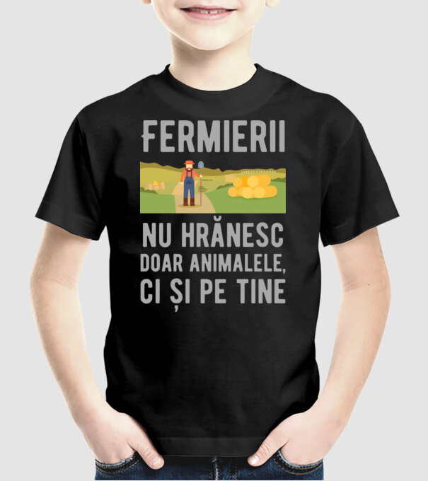 Fermierii nu hrănesc doar animalele, ci și pe tine model negru pe tricou