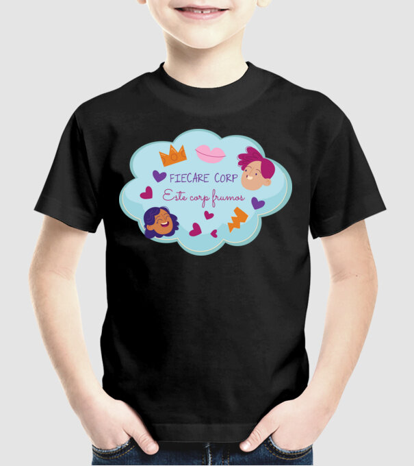 Fiecare corp model negru pe tricou